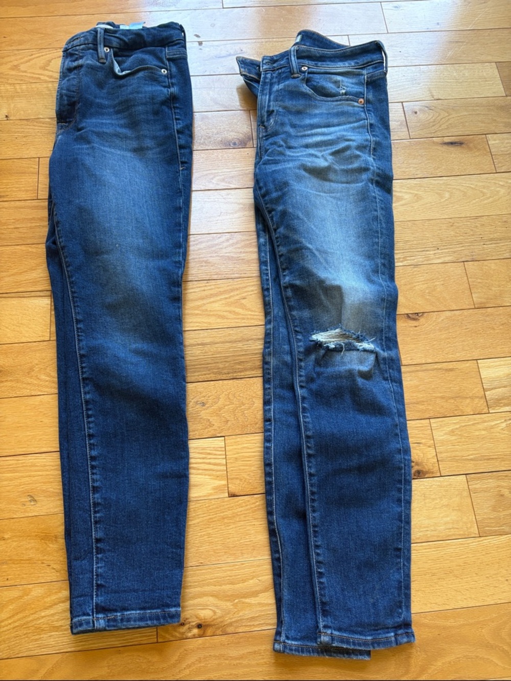 Good American. And A&E jeans Distressed Skinny Jeans